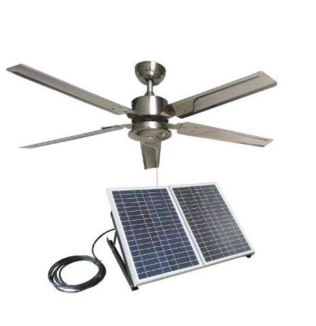 Outdoor 52 in. Solar powered DC ceiling fan 12v 24v for gazebo patio