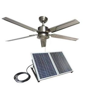 Outdoor 52 in. Solar powered DC ceiling fan 12v 24v for gazebo patio