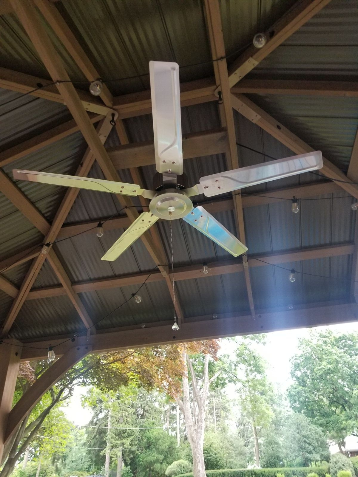 Outdoor Solar powered DC ceiling fan 52 inch for gazebo patio porch