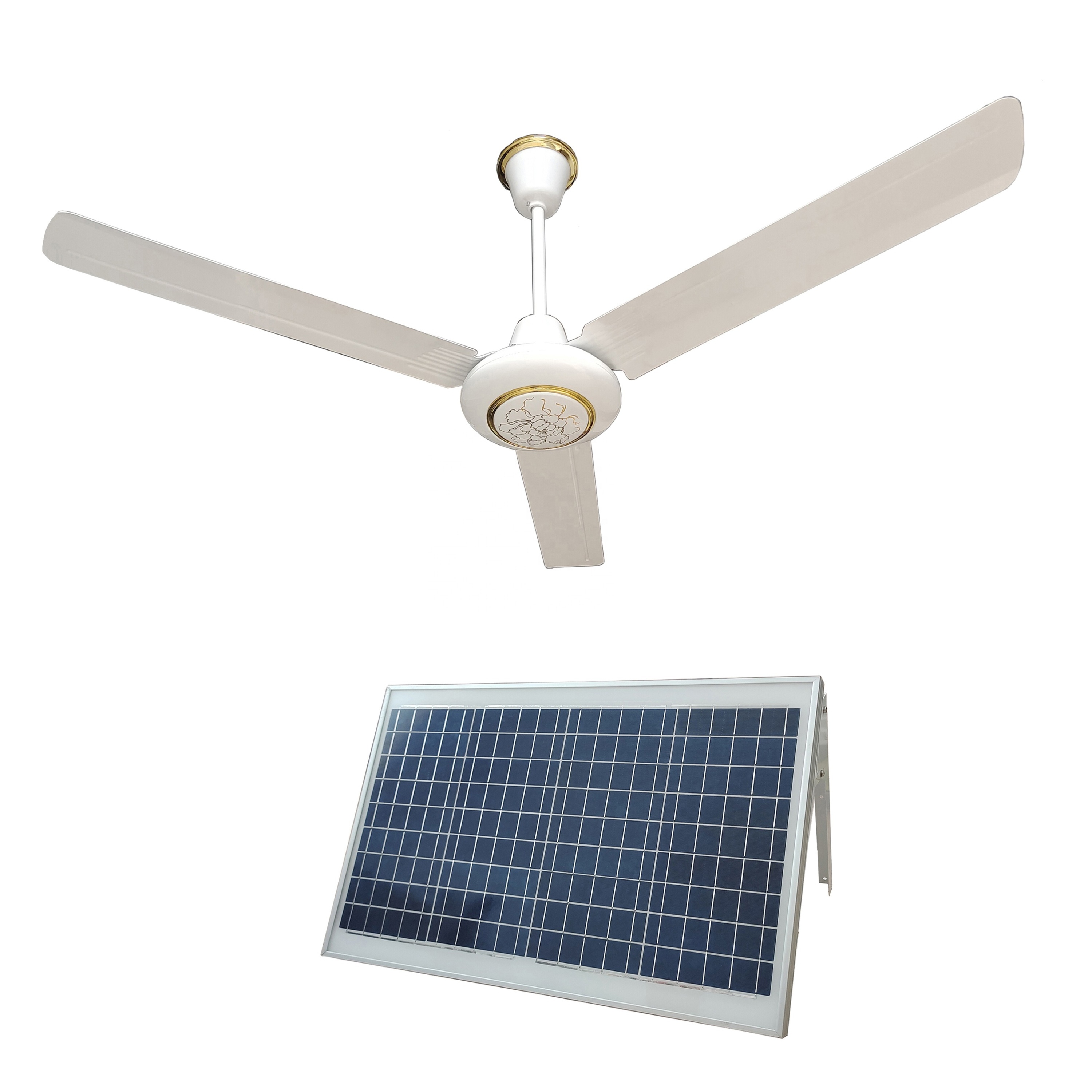 24 hours operation solar ceiling fan with AC-DC converter