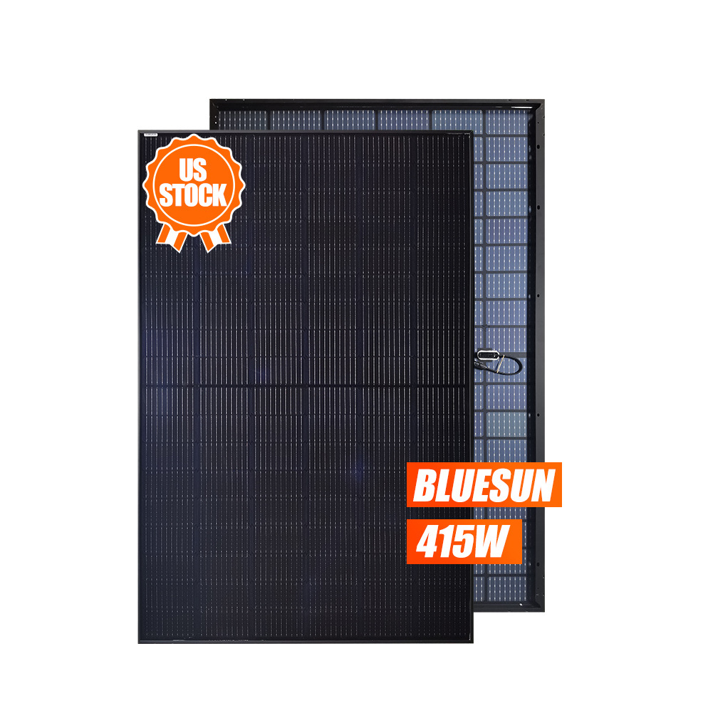 UL certificate approval monocrystalline solar panels 400w 415w full black bifacial solar panel ready in USA warehouse