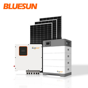 Bluesun good quality  8kw 10kw 12 kw solar system solar panel 10kw system lithium battery 48v 100ah for solar system