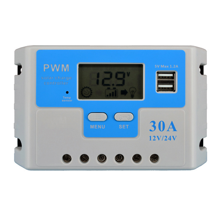 China factory oem intelligent energy system 24v 36v 48v mini 30a pwm solar charge controller