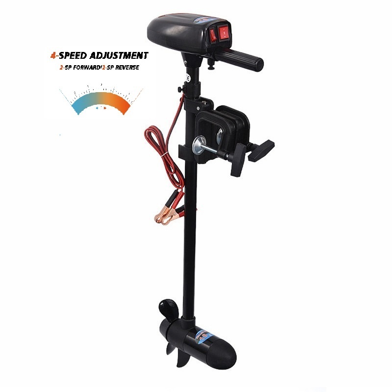 18lbs Thrust 12v Electric Trolling Motor Engine with Transom Mount for Inflatable Boat Kayak Speed Boat