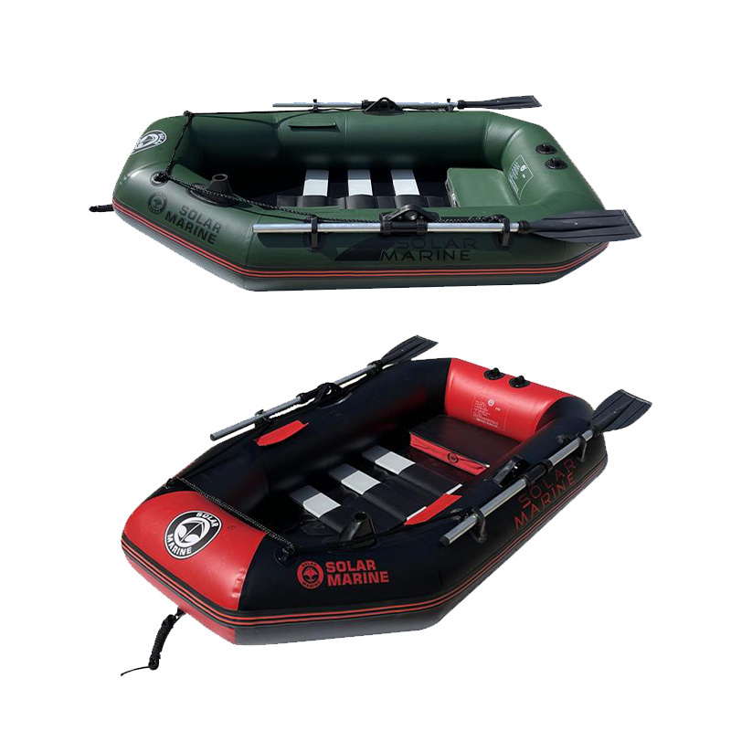 Solar Marine 1 Person Fishing Boat Cheap Inflatable Rowing Kayak Portable Folding Canoe Dinghy Watercraft with Oar and Pump