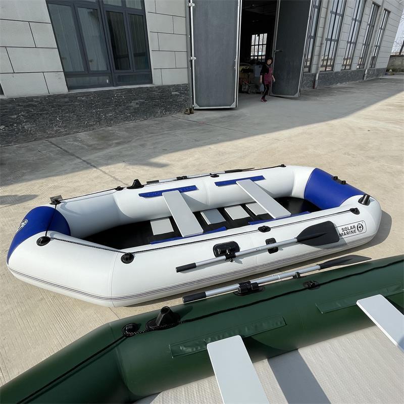 Solar Marine Portable 3M Inflatable Boat 4 Person Folding Fishing Kayak Dinghy Rafting Tender Floating on River Lakes