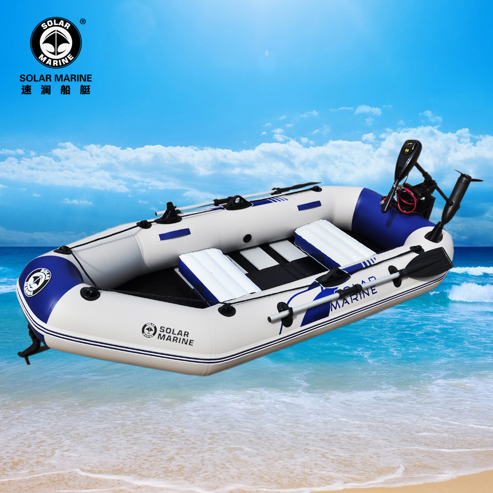 Solarmarine 3 Person Wood Floor Fishing Inflatable Boat with Motor