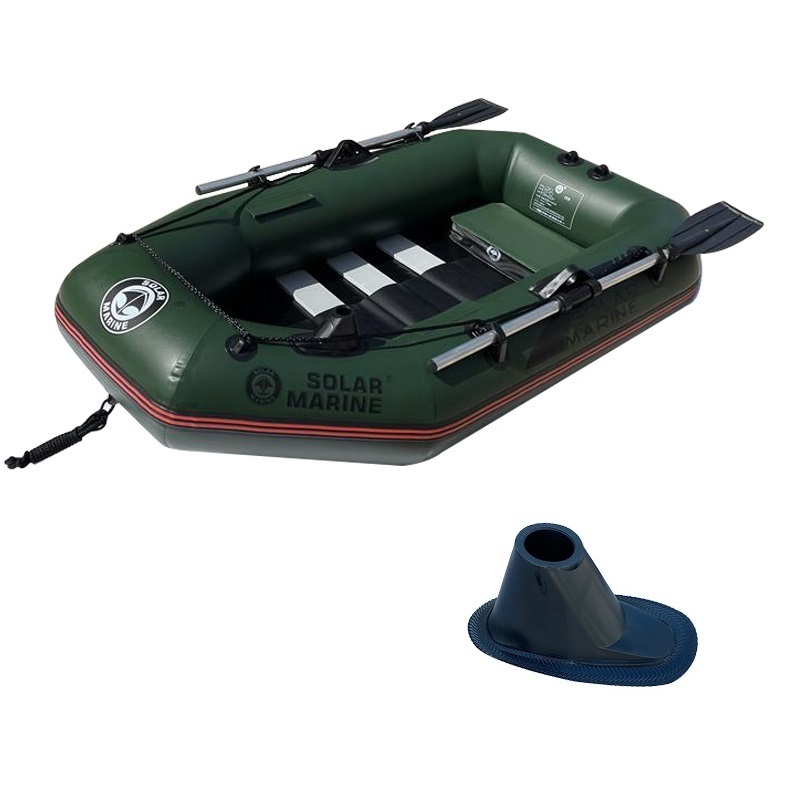 Solar Marine 1 Person Fishing Boat Cheap Inflatable Rowing Kayak Portable Folding Canoe Dinghy Watercraft with Oar and Pump