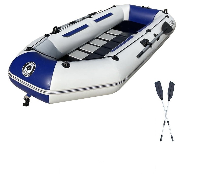 Solar Marine Portable 3M Inflatable Boat 4 Person Folding Fishing Kayak Dinghy Rafting Tender Floating on River Lakes