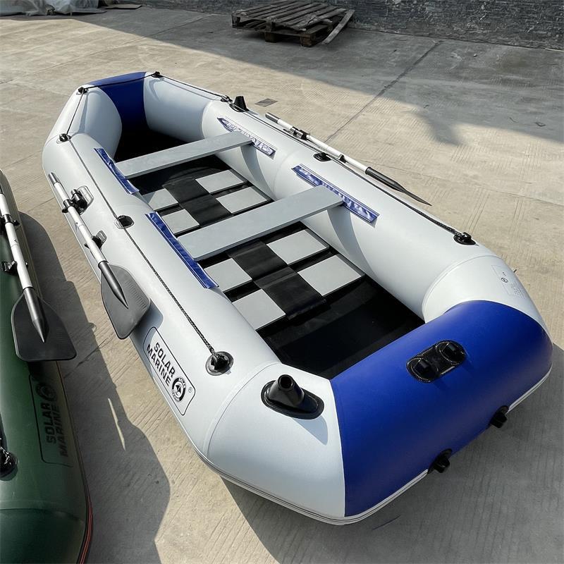 Solar Marine 270cm Inflatable Fishing Boats 4 Person PVC Rowing Kayaks Folding Portable Canoe Dinghy Craft for Water Sports