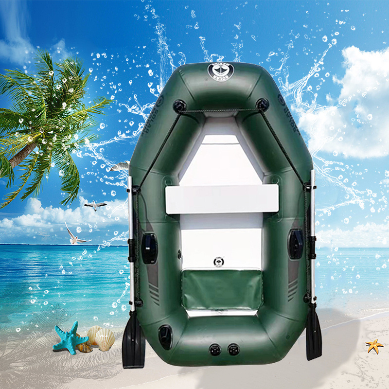 Solar Marine Inflatable Boat Kayak Canoe Fishing Boat with Three Valves 1 Person Outdoor Rafting Fishing Boats Raft for Lake