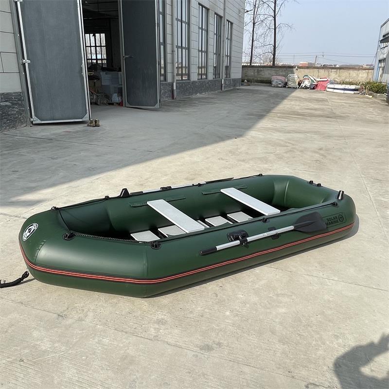 Solar Marine Portable 3M Inflatable Boat 4 Person Folding Fishing Kayak Dinghy Rafting Tender Floating on River Lakes