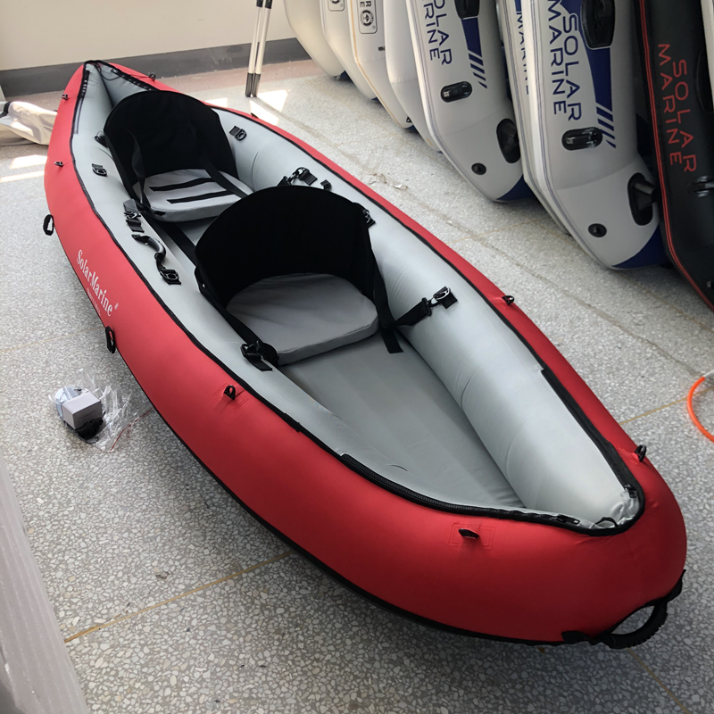 Solar Marine 3.3 M Inflatable Kayak Banana Boat Portable Wear-resistant Canoe With Oars Pump For 2 Person Water Sport