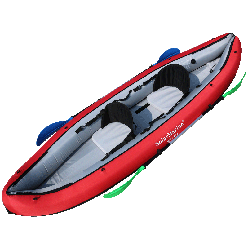 Solar Marine 3.3 M Inflatable Kayak Banana Boat Portable Wear-resistant Canoe With Oars Pump For 2 Person Water Sport