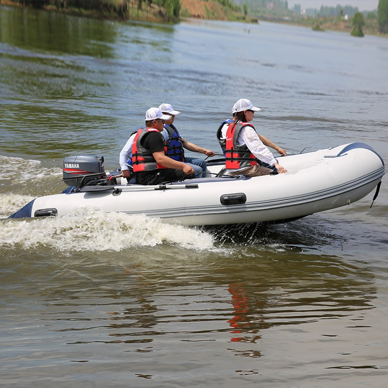 4 Person 300 CM PVC Inflatable Assault Kayak Aluminum Floor Speed Boat