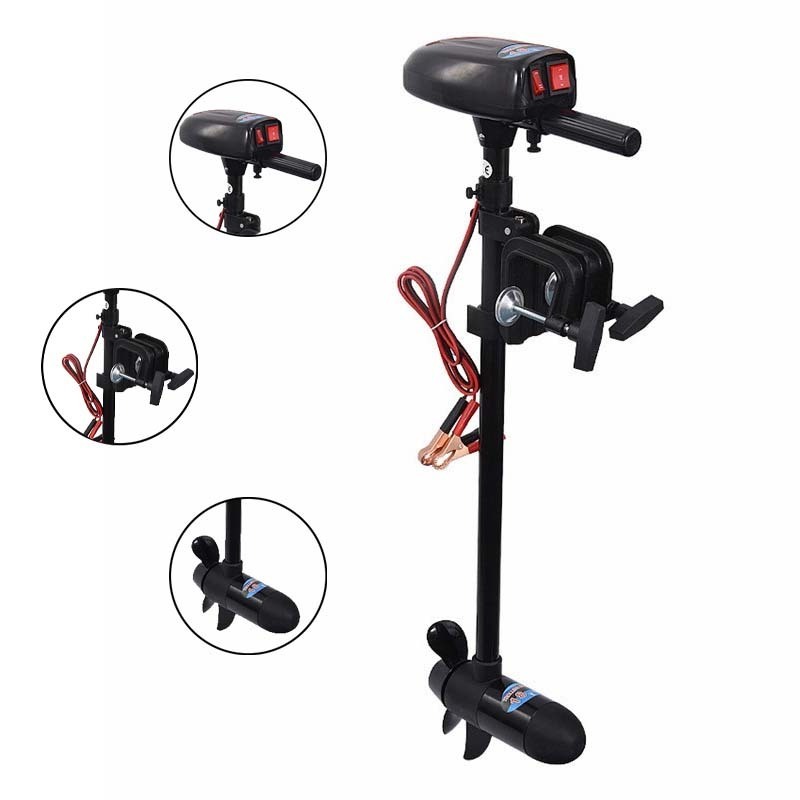 18lbs Thrust 12v Electric Trolling Motor Engine with Transom Mount for Inflatable Boat Kayak Speed Boat