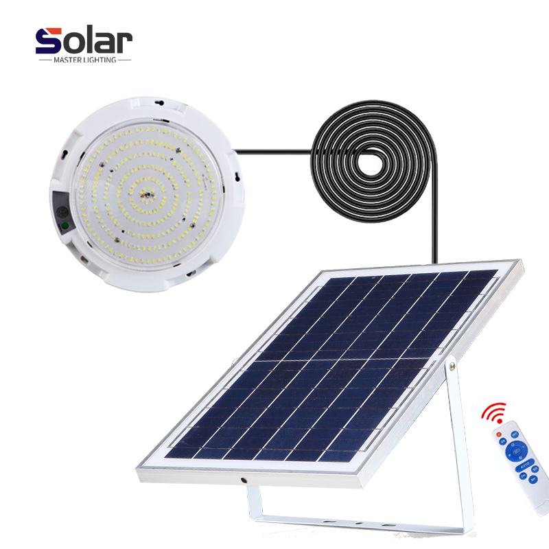 Modern Indoor Surface Mounted Rechargeable Round Solar Power Battery 40w 60w 100w 200w 300w Solar Ceiling Light