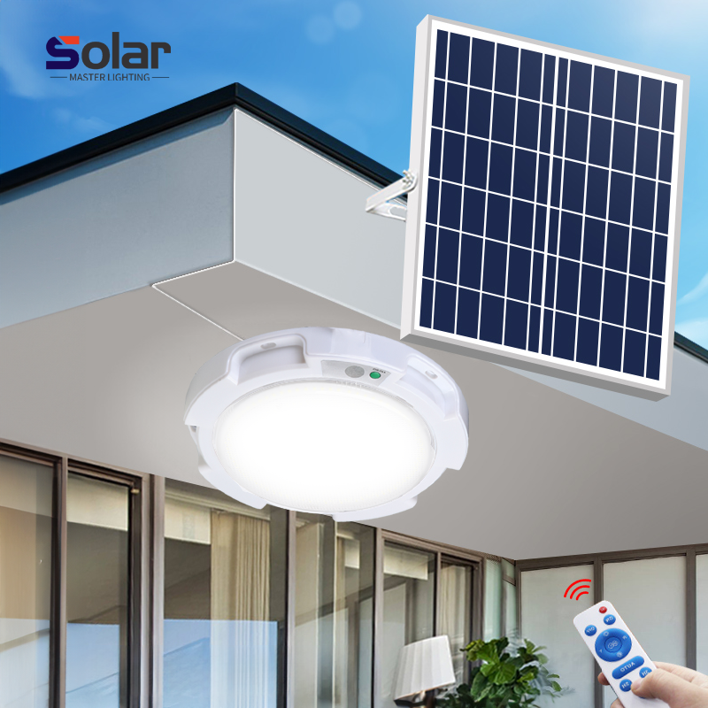 Modern Indoor Surface Mounted Rechargeable Round Solar Power Battery 40w 60w 100w 200w 300w Solar Ceiling Light