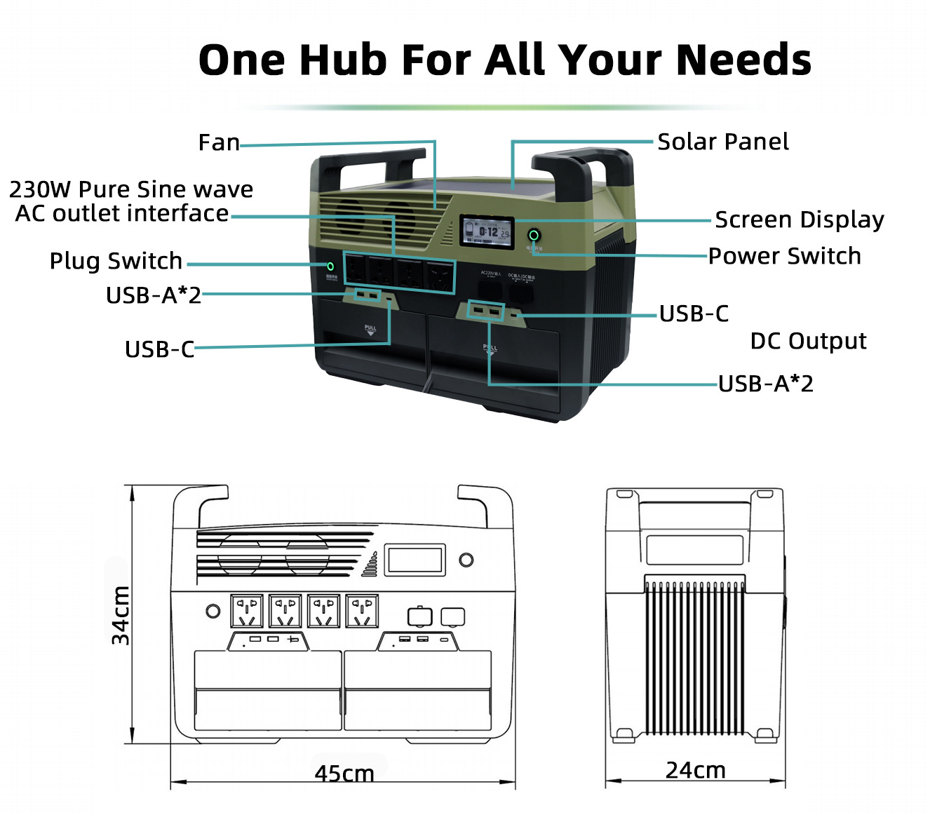 Portable Power Station Remote Mobile Phone wife Control Portable Power Bank Station Generator