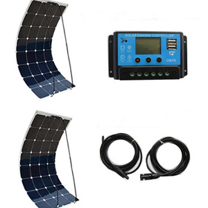 200W Off Grid Solar Home System with 2x 100W 18V SUNPOWER Solar Panels Flexible for Lighting Kits In or Outdoor