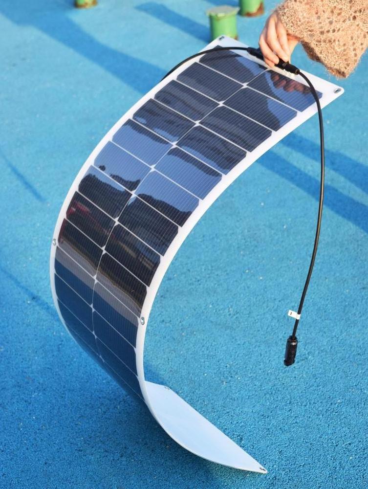 High Efficiency Up to 23% 12V 50W Monocrstalline Semi Flexible Solar Panel For outdoor