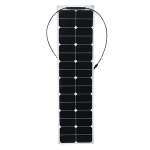 High Efficiency Up to 23% 12V 50W Monocrstalline Semi Flexible Solar Panel For outdoor