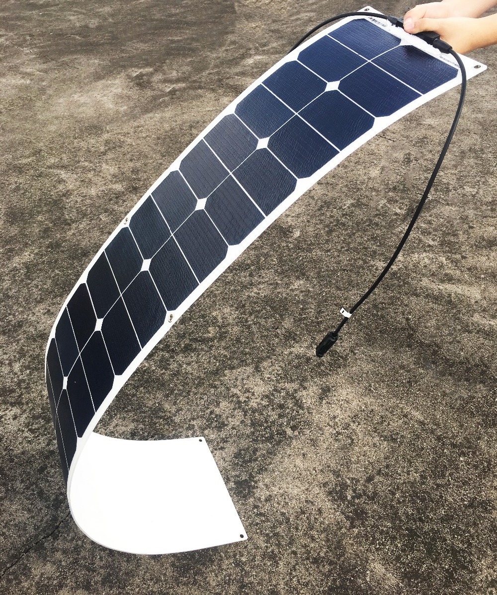 High Efficiency Mono Portable Generator 18v 75w Flexible Solar Panel for Marine RV Boat Caravan