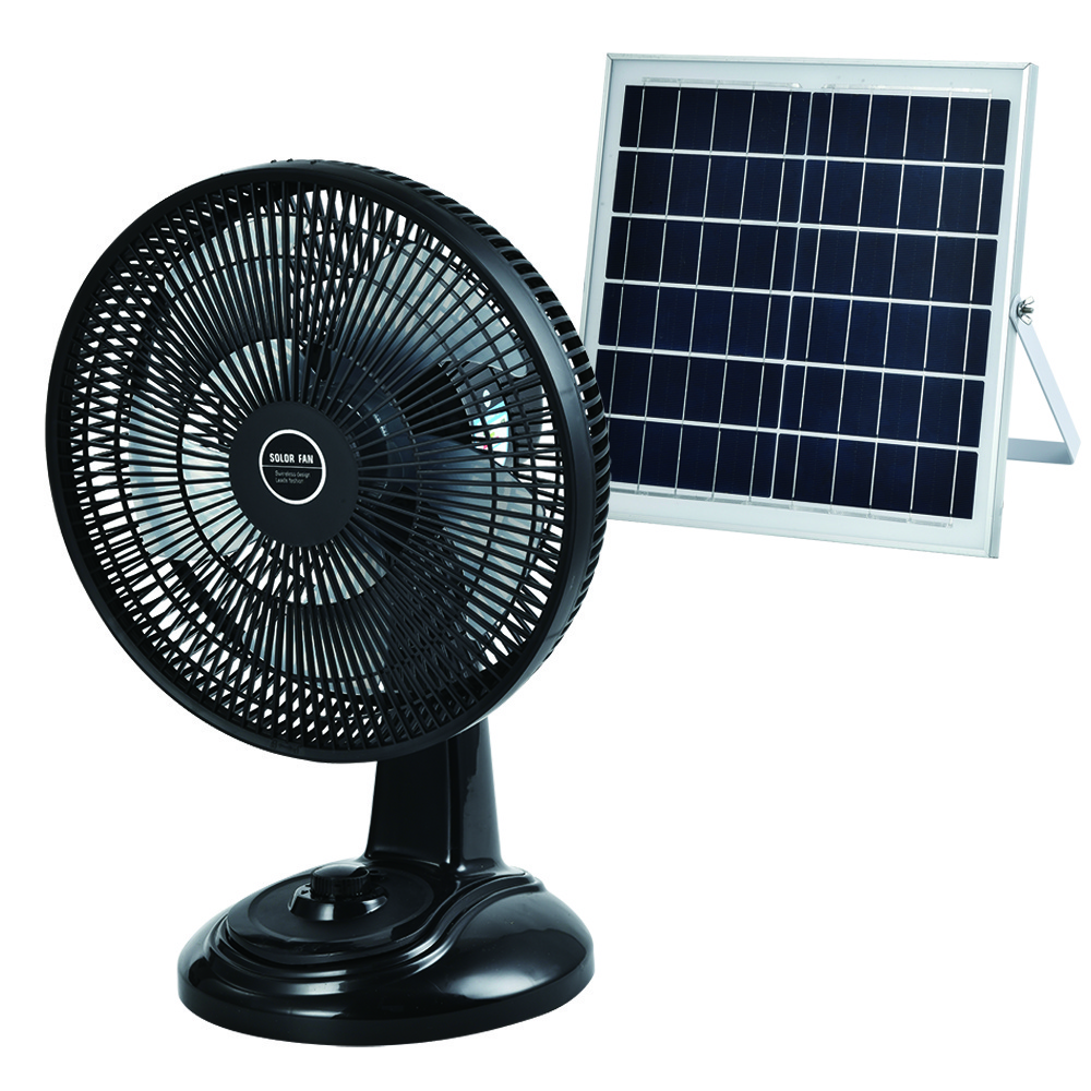 Factory Supply Rechargeable Outdoor Household Garage Powered Battery Operated Easy Portable Table Fan Solar Desk Fan