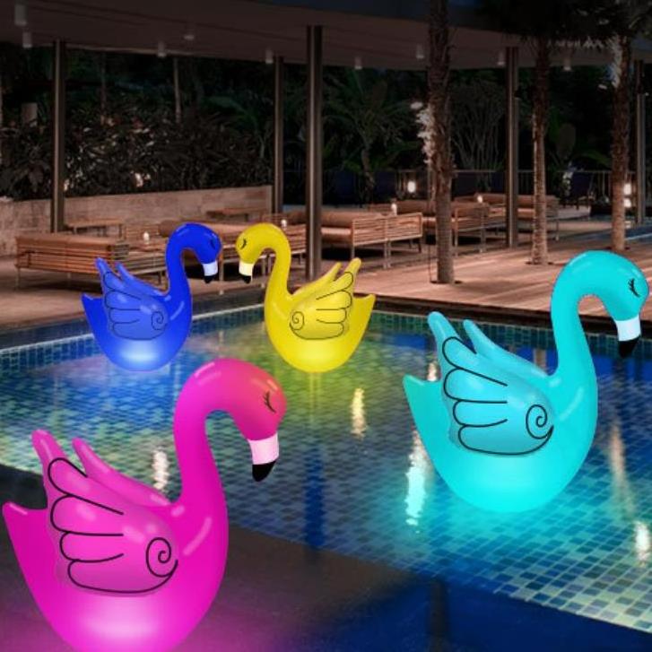 Inflatable LED Solar Flamingo Pool Light Outdoor Waterproof LED Glowing Ball Beach Garden Ball with Remote Control