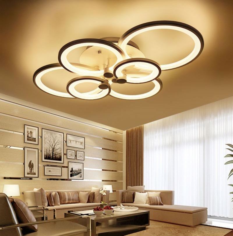 LED Modern Chandelier Ring Circular Pendant Light Flush Mount Pendant Lighting for Dining Room