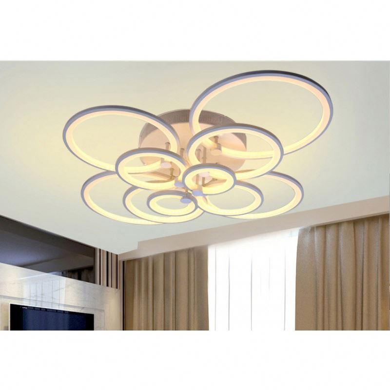 LED Modern Chandelier Ring Circular Pendant Light Flush Mount Pendant Lighting for Dining Room