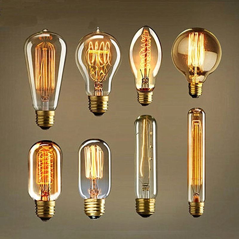 New style amber glass Sell well vintage edison light Globe G80 G95 carbon led filament bulb 40watt 60w e26 E27 V22 vintage