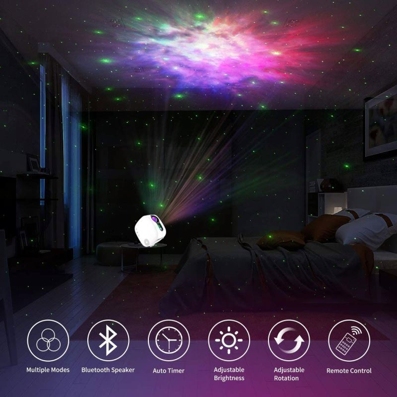 Christmas Lights Projector Night Lighting Led Bulb Xmas Speaker Lamp Galaxy Cove Delicacy Star Shower Motion Laser Light