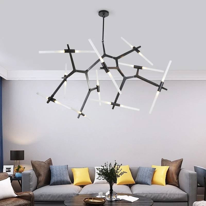 Nordic Industrial E27 Golden LED Ceiling Lamp For Living Room Bedroom Hall Copper Hanging Chandelier Indoor Lighting Fixtures