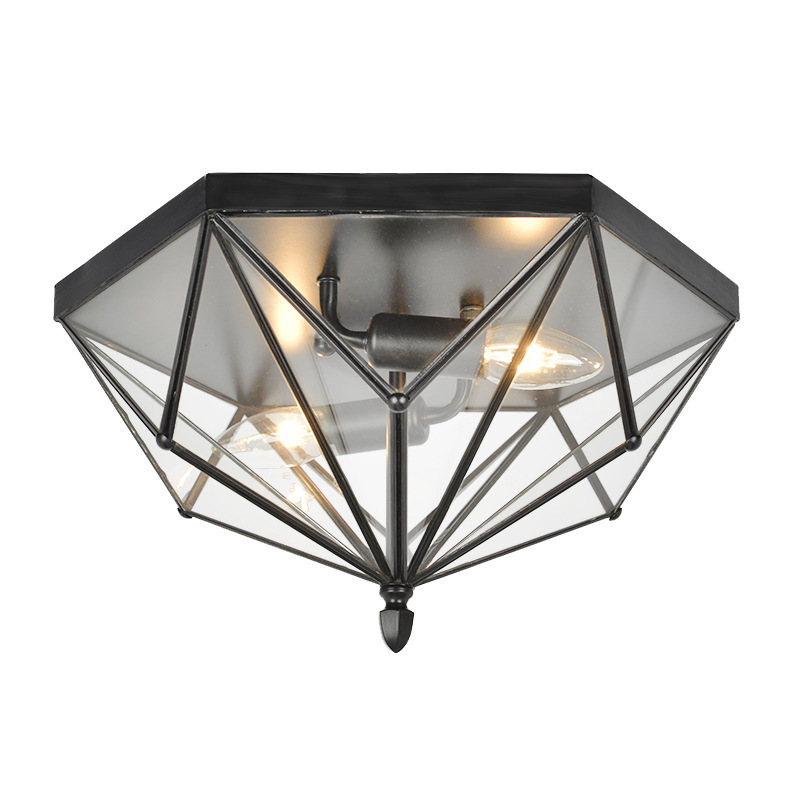 Ceiling Flush Mount Lighting 3 Bulb Black Gold or Silver Contemporary Pendant Light