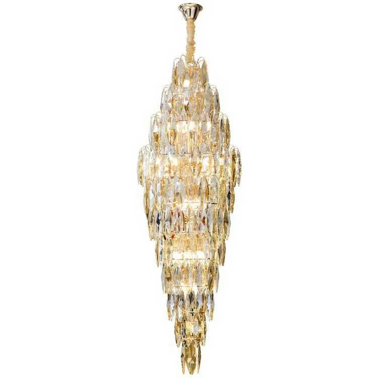 Simple Modern stair chandelier duplex villa hollow spin creative and slightly luxury personality long line lamp