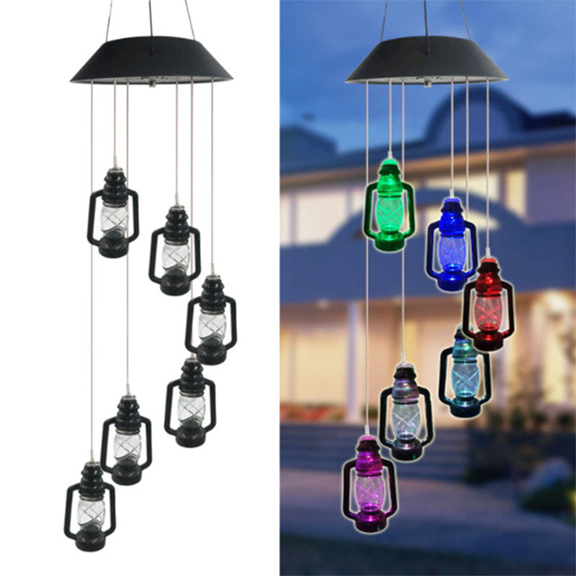 Hot sale IP65 waterproof festival holiday outdoor path garden LED halloween skull Pumpkin solar wind chime light