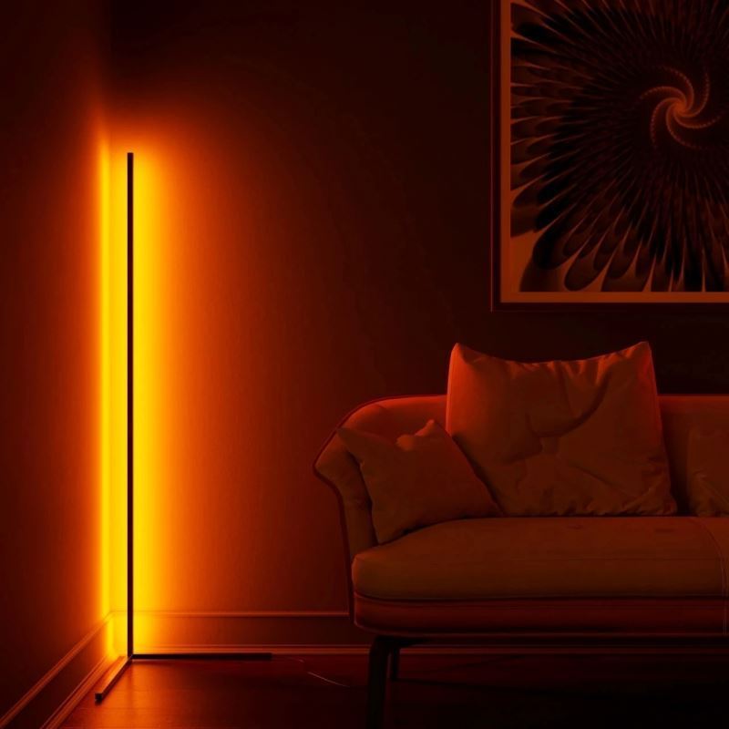 220v 110v Contemporary Led Floor Corner Standing Lamp RGB Strip Bar Floor Lamp With Remote For Living Room Bedroom Corner Light