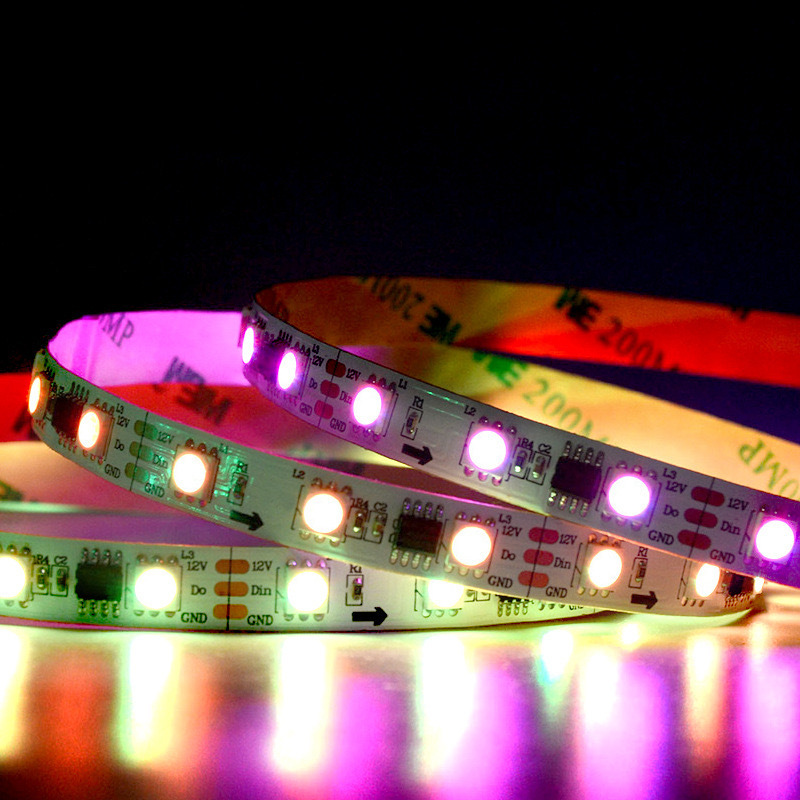 Digital ws2811 5050 rgb 60 leds strip ws2811 12v led strip light waterproof ip65 strips lights