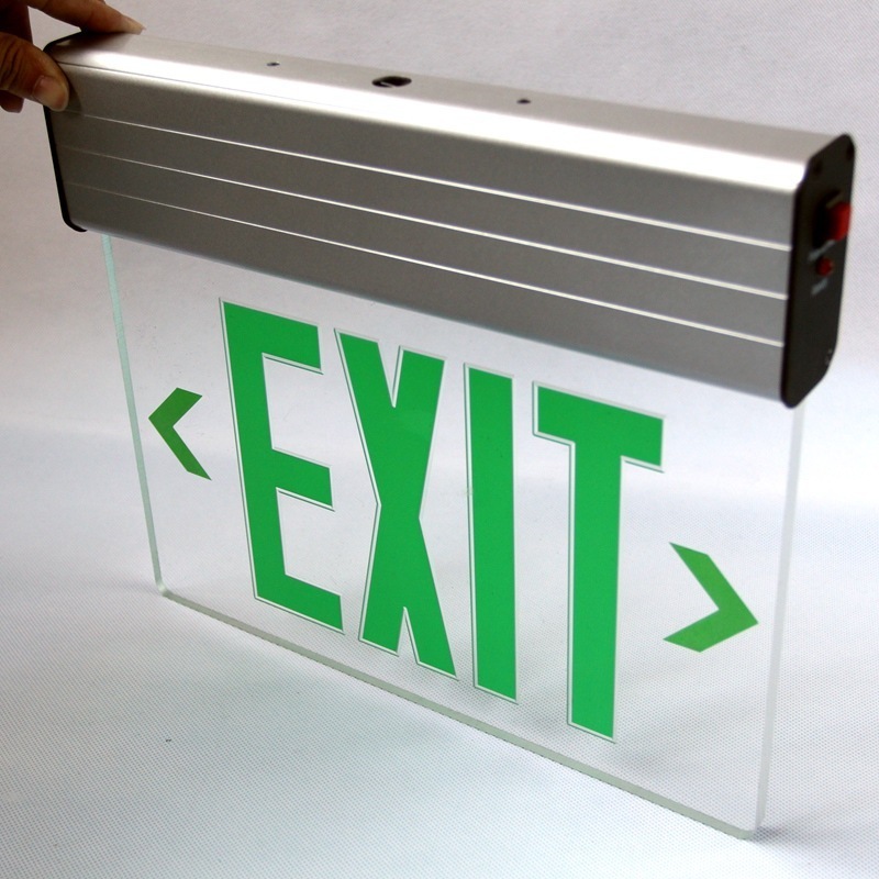 listed aluminum body led emergency exit fixture sign rechargeable hanging emergency light