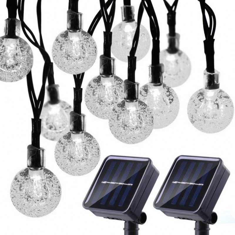 New 20/50 Leds Crystal Ball 5m/10m Solar Lamp Power Led String Fairy Lights Solar Garlands Garden Christmas Decor For Outdoor