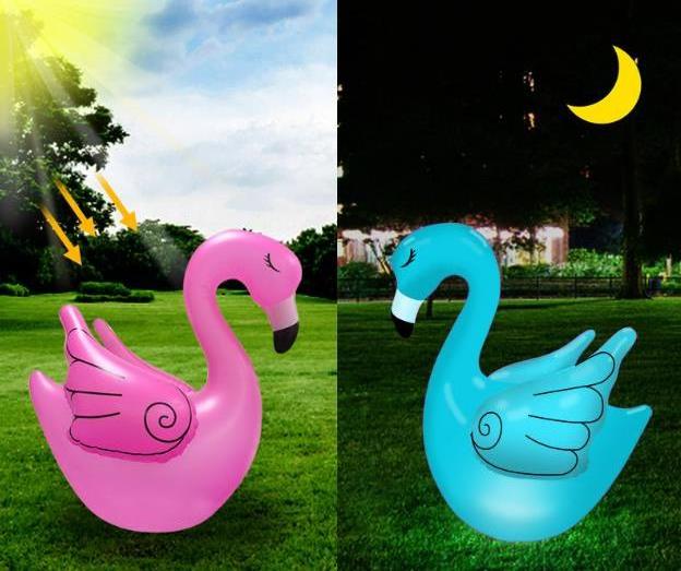 Inflatable LED Solar Flamingo Pool Light Outdoor Waterproof LED Glowing Ball Beach Garden Ball with Remote Control