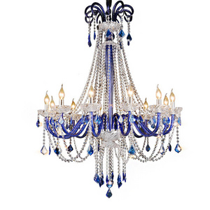 European luxury creative classic Baroque living room dining room crystal chandelier Tiffany retro color glass lamp