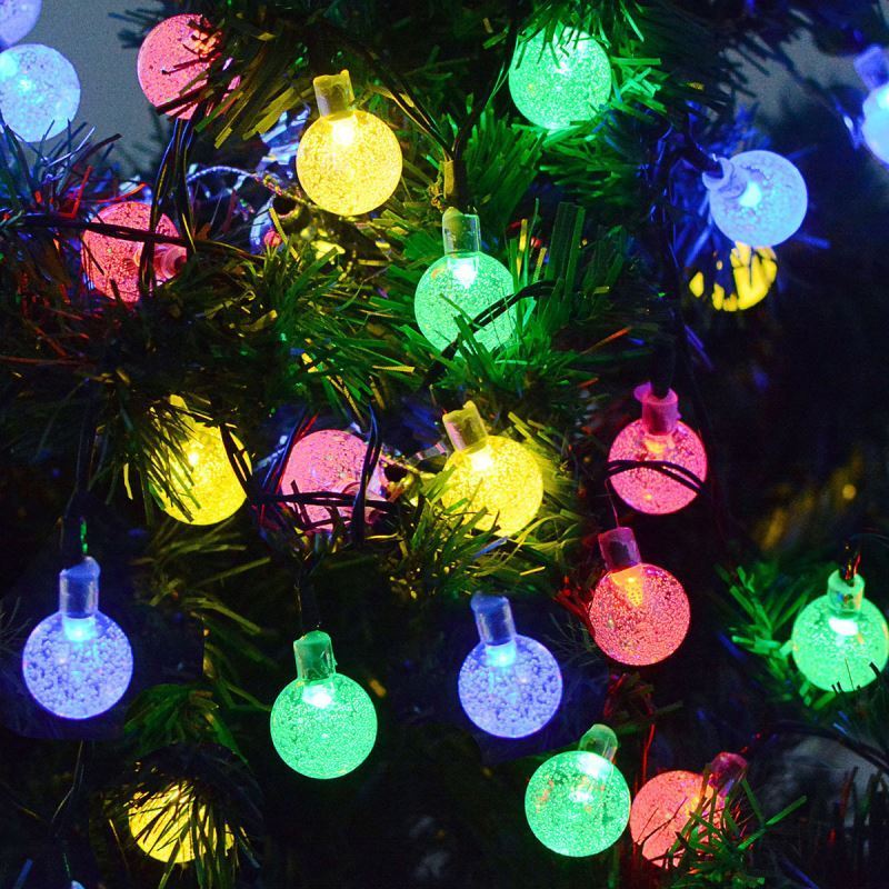 New 20/50 Leds Crystal Ball 5m/10m Solar Lamp Power Led String Fairy Lights Solar Garlands Garden Christmas Decor For Outdoor