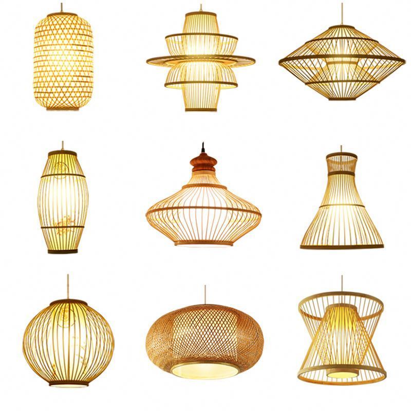 Home Chandelier Rattan Pendant Lights Adorable Style Japanese Ceiling Bamboo Rattan Lamp Shade Pendant Light