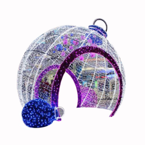 2022 Christmas decor 3d creative illuminated led lighting sphere shaped design motif lights decorative lighted ball for outdoor