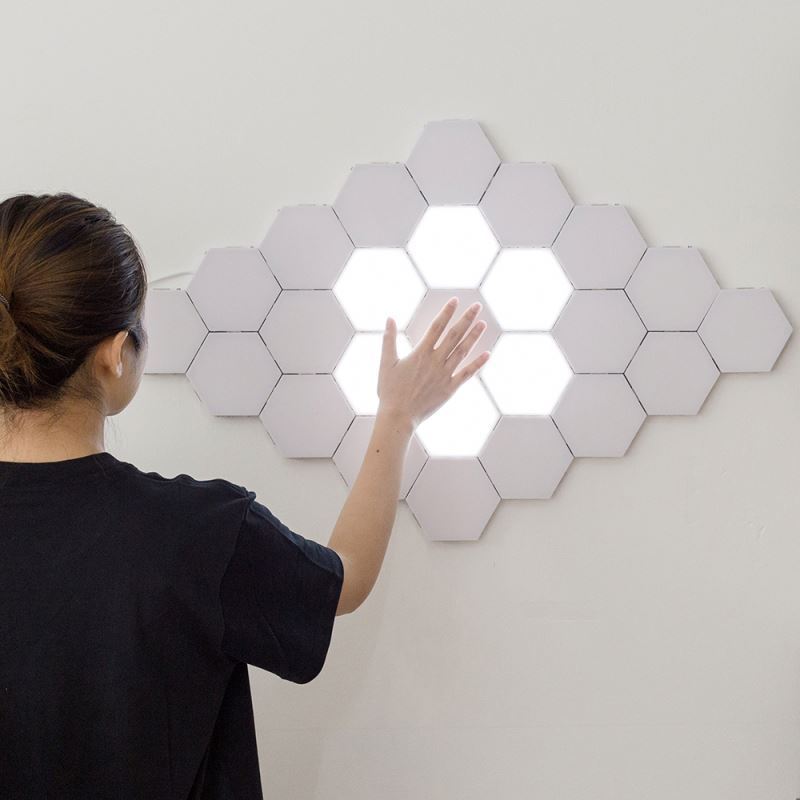 Magnetic Hexagon Creative Decorative Wall Lamp Quantum  Night Light Lamp Led Hex Light Sensor Modular Touch Light