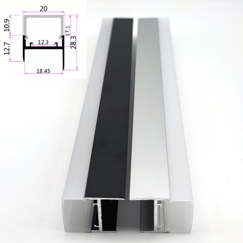 Big size extrusion Aluminium LED channel diffuser with flange recessed in drywall Led Profile for Ceiling Cove indirect Light