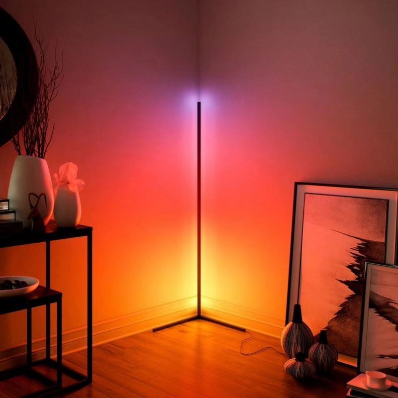 smart 3-Grade Brightness corner Led standing corner Floor Lamp With Wireless Remote Control fancyRGB Light for home