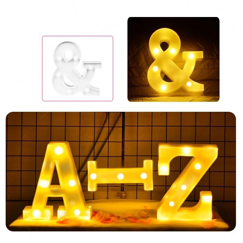 Custom Engraved Letter Lights Birthday Gift Wood Led Night Light Table Lamp Marquee Letters Led Light